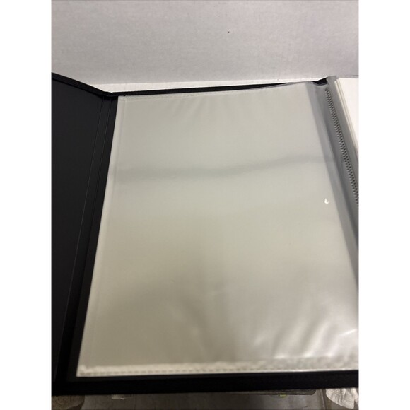 Black Vinyl Lion Display Book n Easel Portfolio Tri Fold Business Presentation - Picture 6 of 7